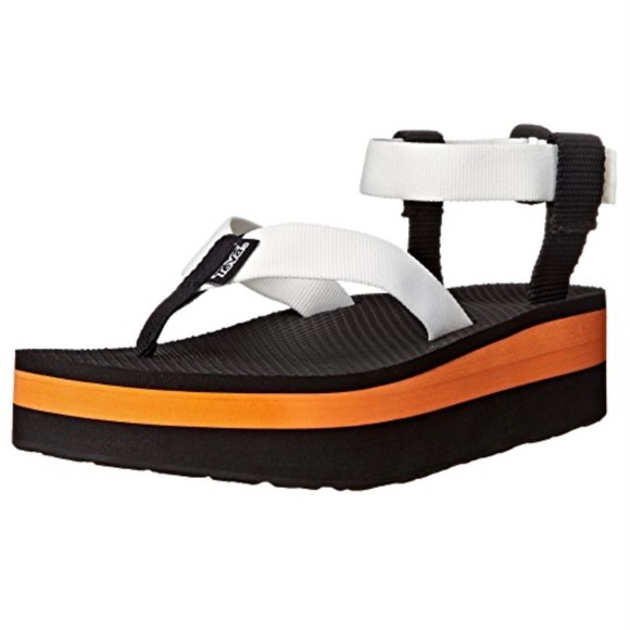 Teva Shoes - Teva Women's Flatform Platform Ankle Sandal, White/Orange
